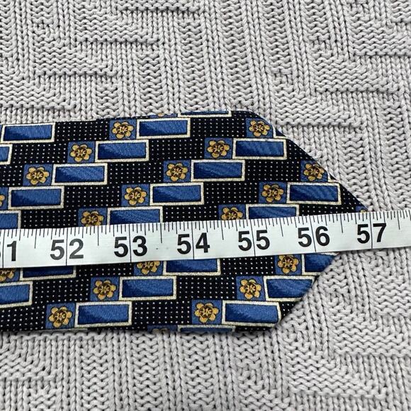 Ermenegildo Zegna blue geometric silk tie - Picture 4 of 5